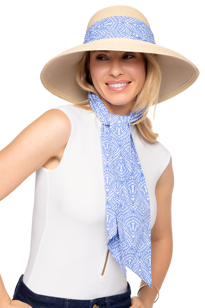 Stella Scarf Detail Hat  | Aura Blue/Natural