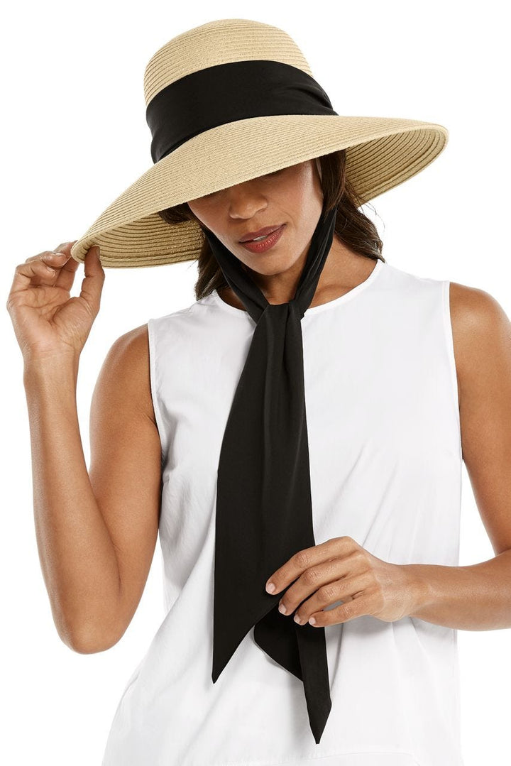 Women's Stella Scarf Detail Hat | Natural/Black/White