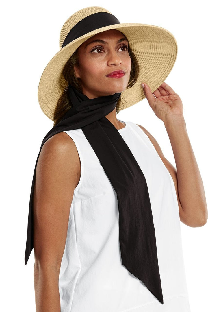 Women's Stella Scarf Detail Hat | Natural/Black/White