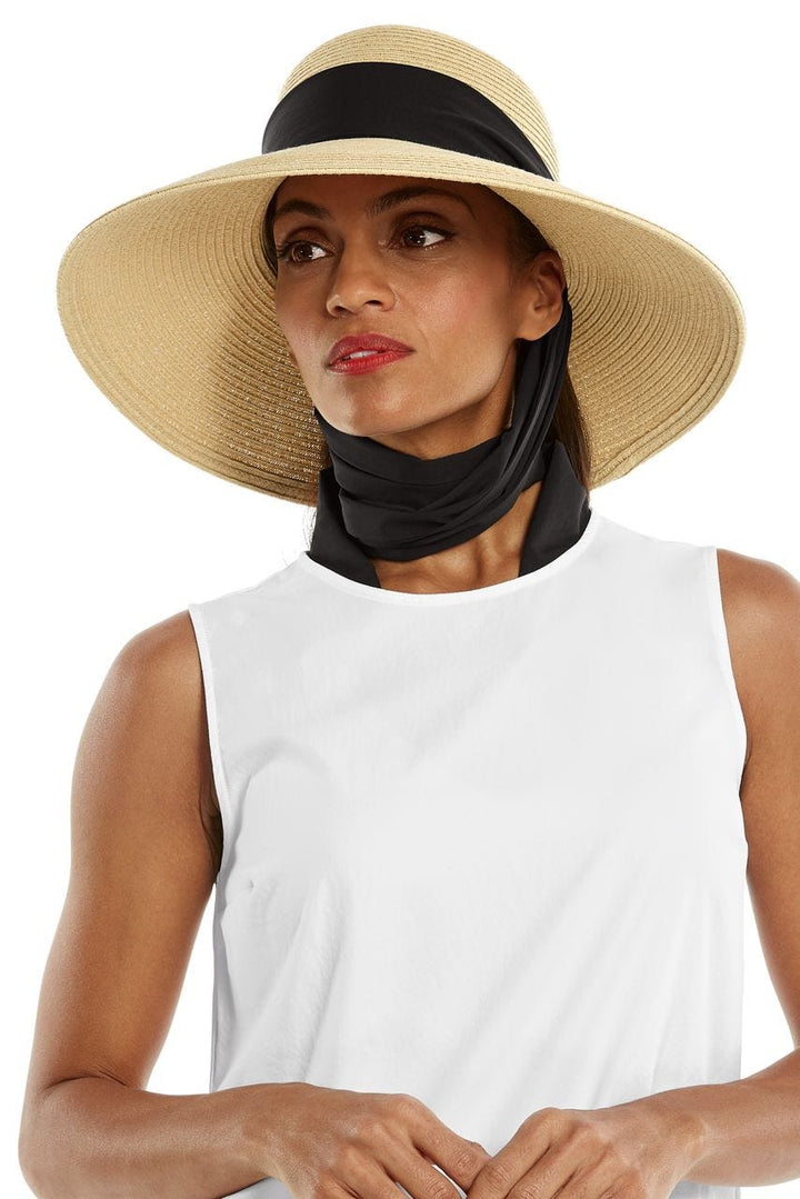 Women's Stella Scarf Detail Hat | Natural/Black/White