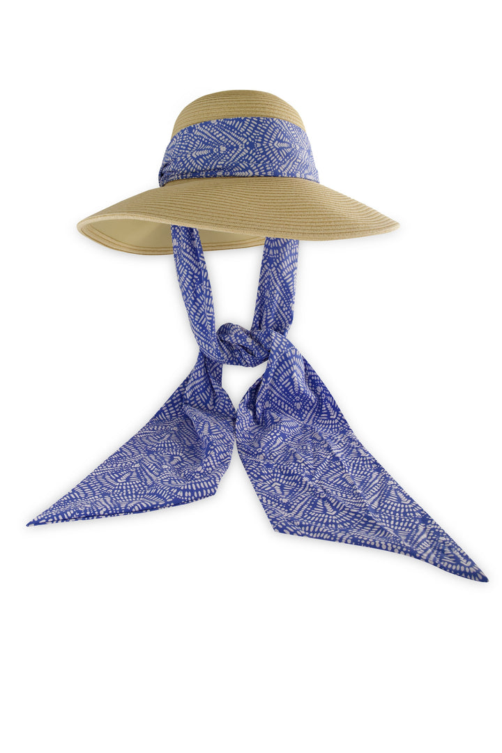 Stella Scarf Detail Hat  | Aura Blue/Natural