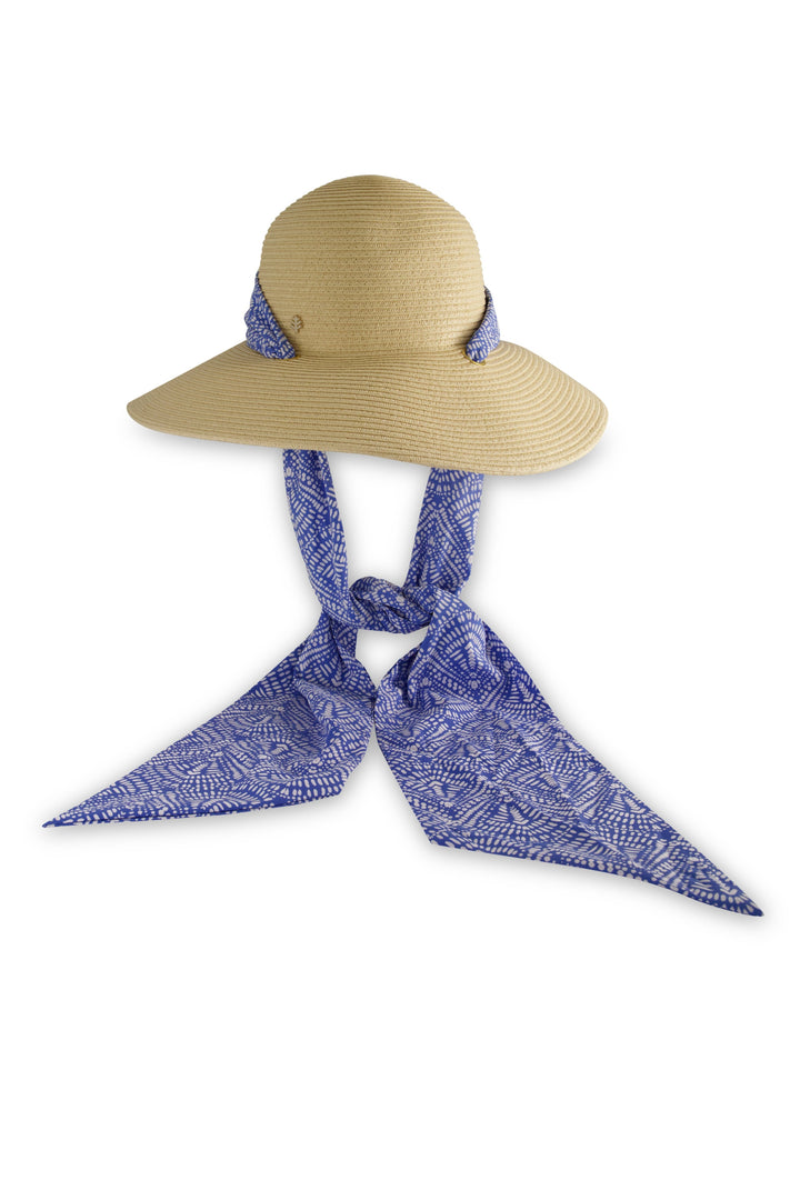 Stella Scarf Detail Hat  | Aura Blue/Natural