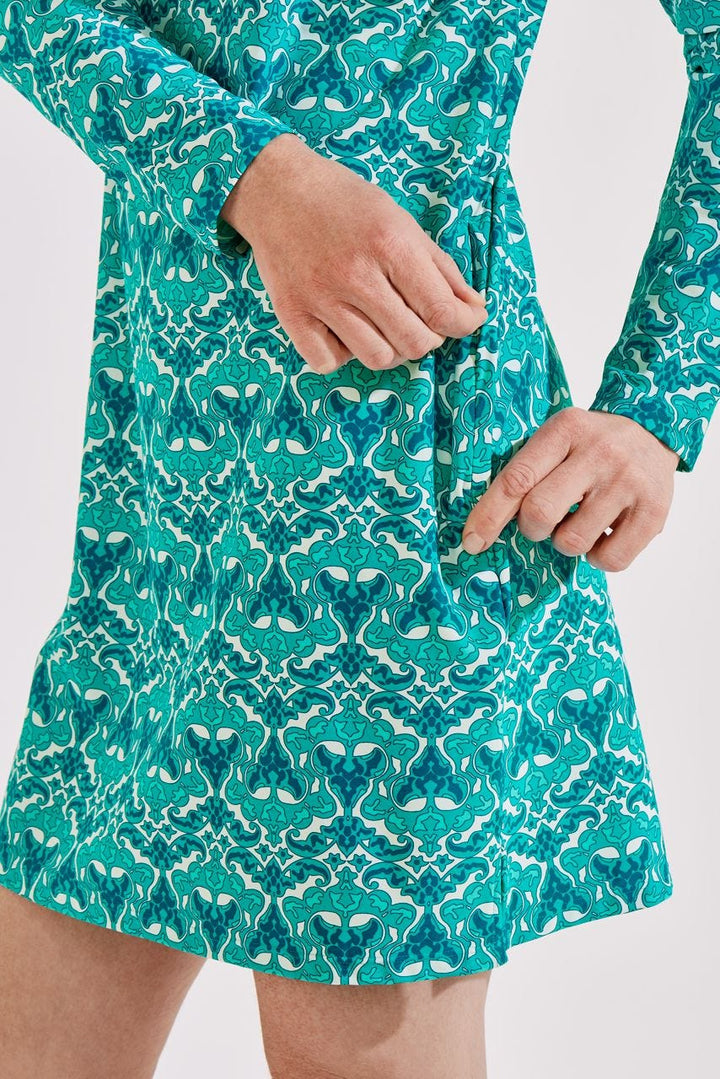 Women's Shoreside Swim Cover-Up Dress | Mint Turkish Tile