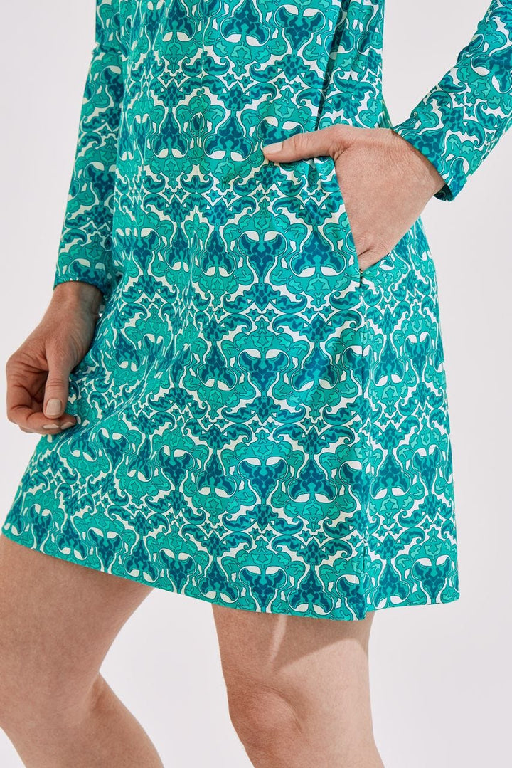 Women's Shoreside Swim Cover-Up Dress | Mint Turkish Tile