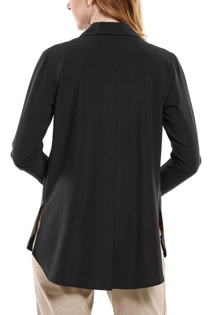 Women's Palmaria Travel Tunic Top | Black Shadow Stripe