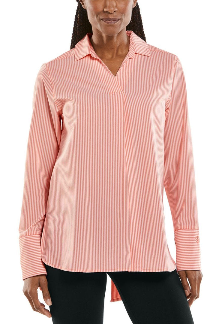 Women's Palmaria Travel Tunic Top | Coral Stripe