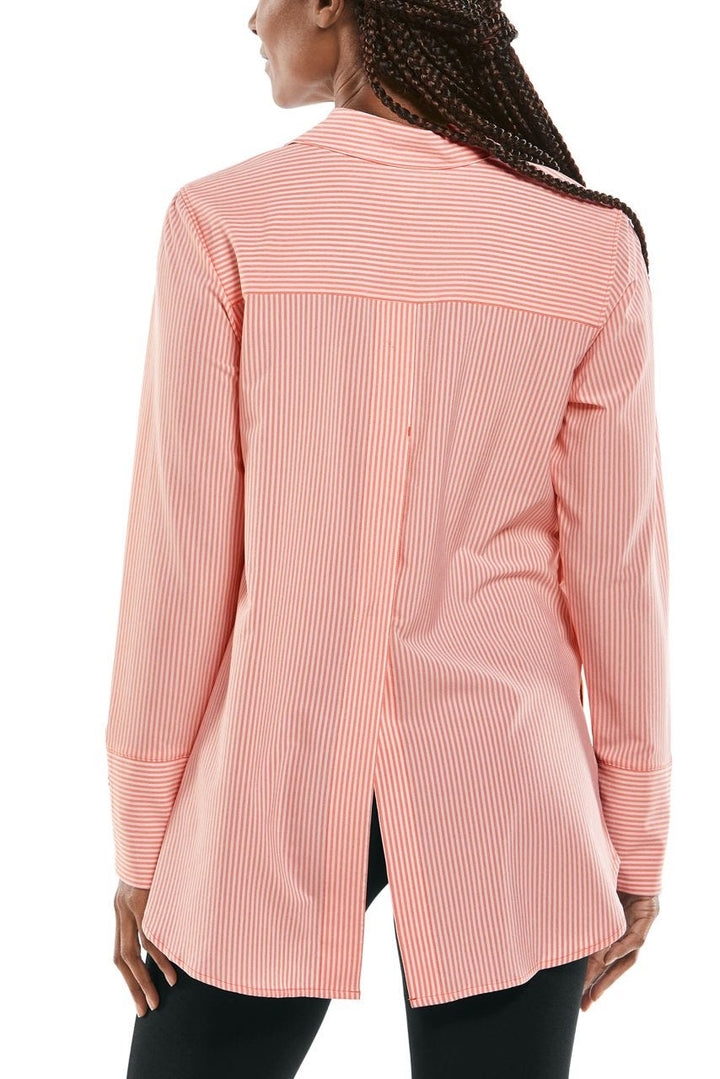 Women's Palmaria Travel Tunic Top | Coral Stripe