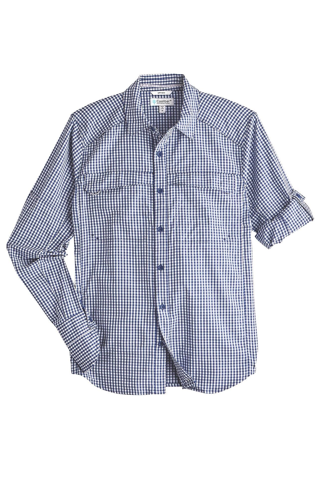 Men's Nassau Fishing Shirt | Navy Gingham UPF 50+