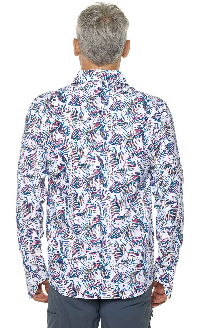 Men's Nassau Fishing Shirt | Magnolia Pink Beach Leaves