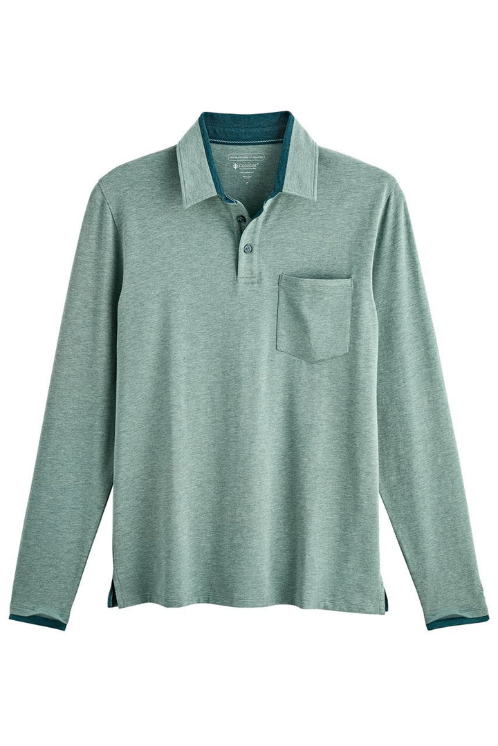 Men's Merrit Long Sleeve Pocket Polo | Aspen Green Heather