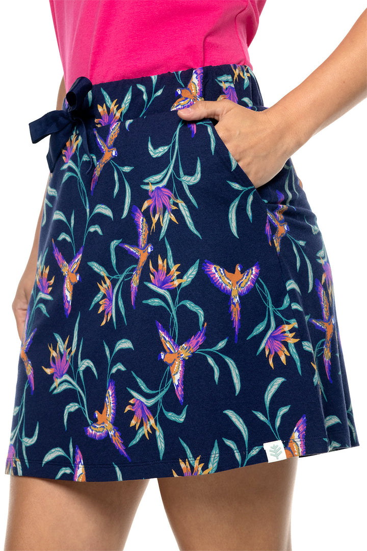 Women's Plaka Knit Skort | Navy Birds of Paradise