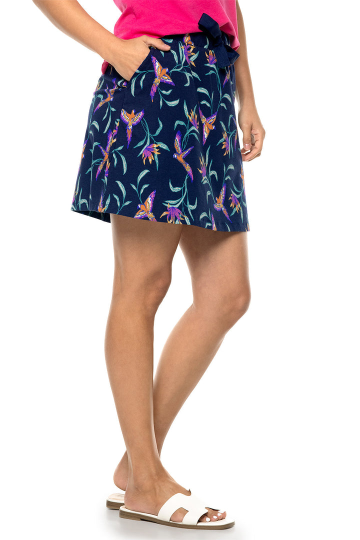 Women's Plaka Knit Skort | Navy Birds of Paradise