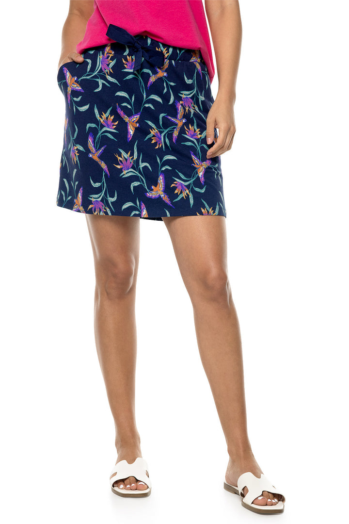 Women's Plaka Knit Skort | Navy Birds of Paradise