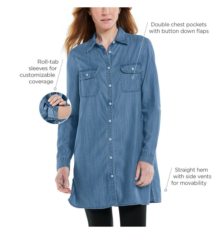 Women's Santa Rosa Chambray Tunic Top | Light Indigo Chambray