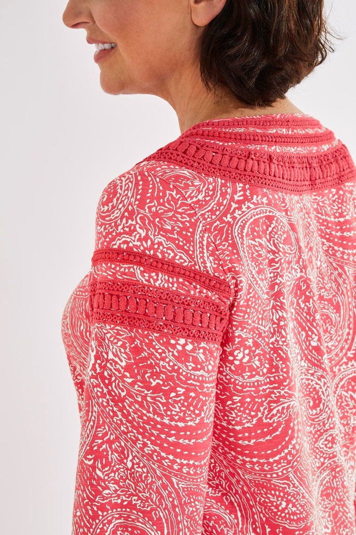 Women's Samoa Bay Cover-Up | Radiant Coral Delicate Paisley