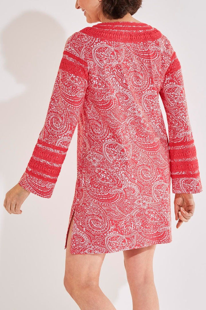 Women's Samoa Bay Cover-Up | Radiant Coral Delicate Paisley