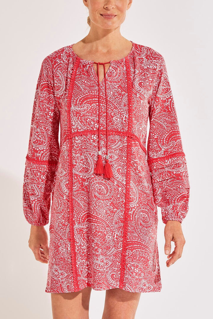 Women's Balandra Beach Cover-Up | Radiant Coral Delicate Paisley