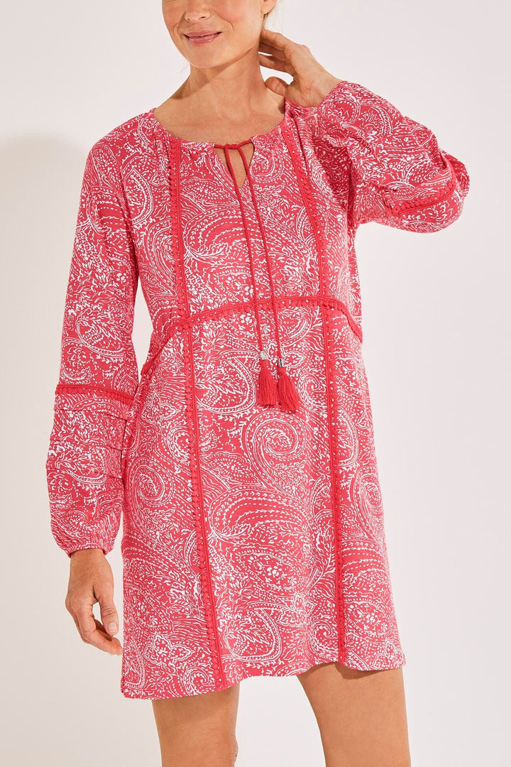 Women's Balandra Beach Cover-Up | Radiant Coral Delicate Paisley