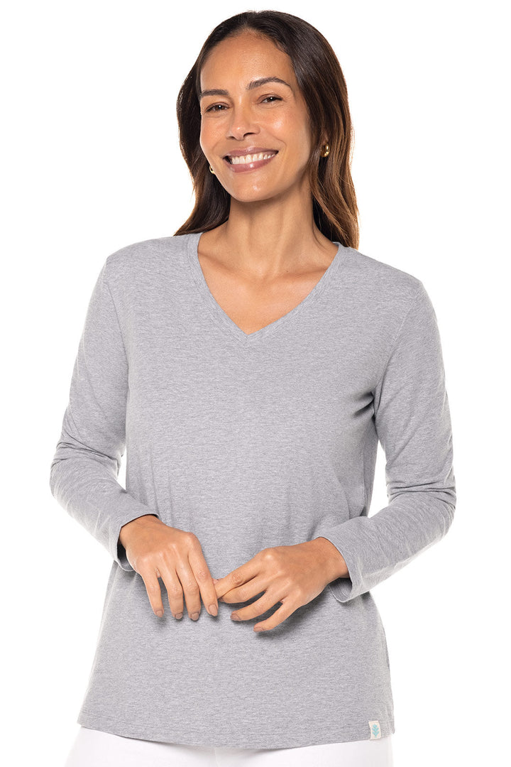 Women's Morada Everyday Long Sleeve V-Neck T-Shirt | Grey Heather