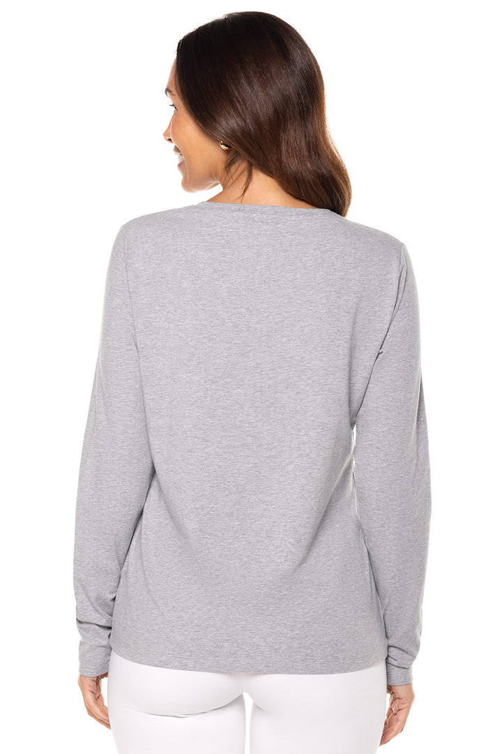 Women's Morada Everyday Long Sleeve V-Neck T-Shirt | Light Blue Heather