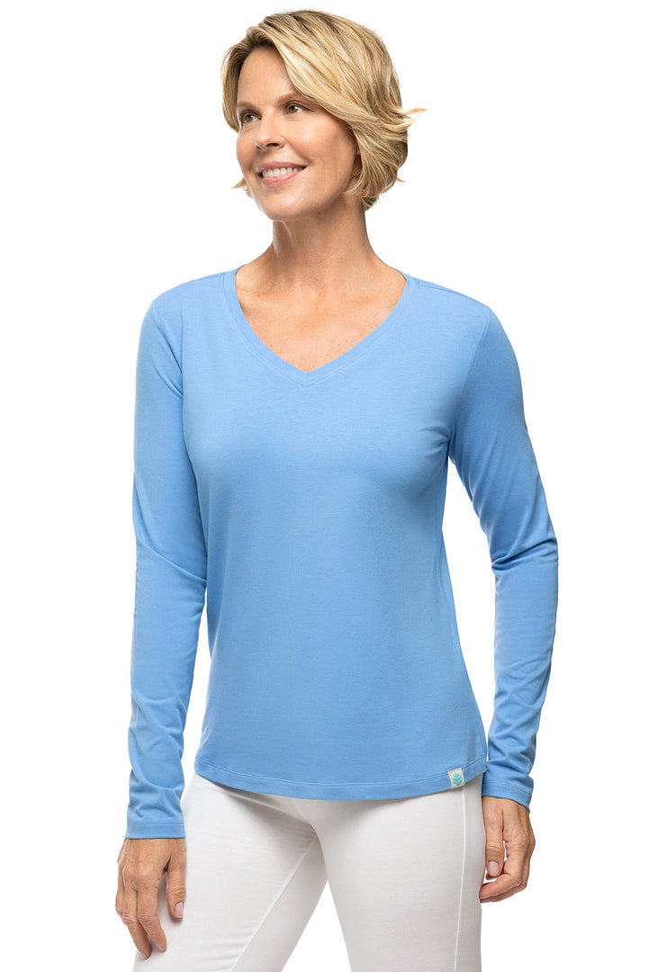 Women's Morada Everyday Long Sleeve V-Neck T-Shirt | Clear Sky Blue