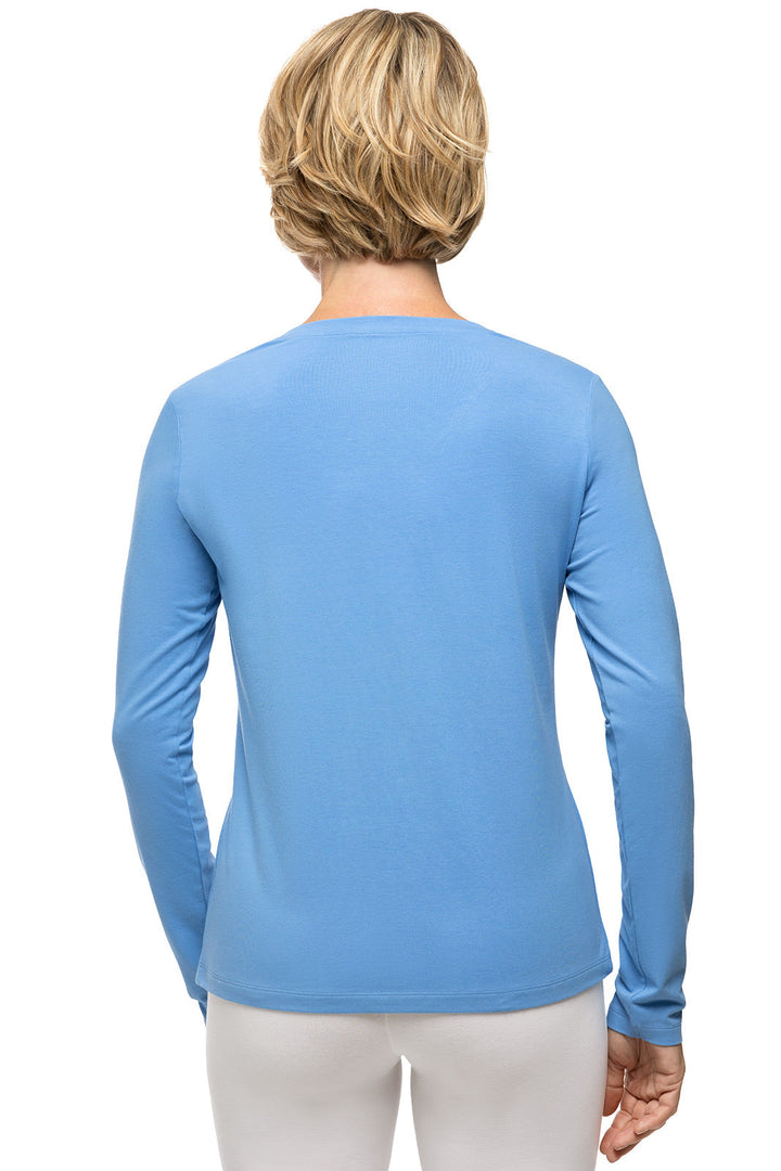 Women's Morada Everyday Long Sleeve V-Neck T-Shirt | Clear Sky Blue