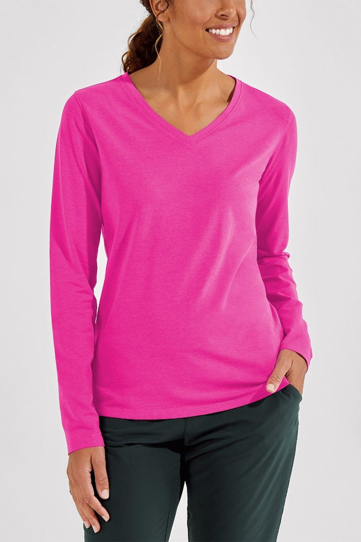 Women's Morada Everyday Long Sleeve V-Neck T-Shirt | Regular Parent