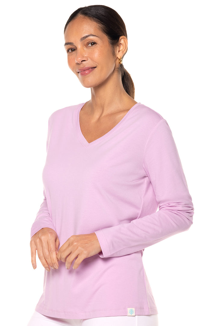 Women's Morada Everyday Long Sleeve V-Neck T-Shirt | Light Blue Heather