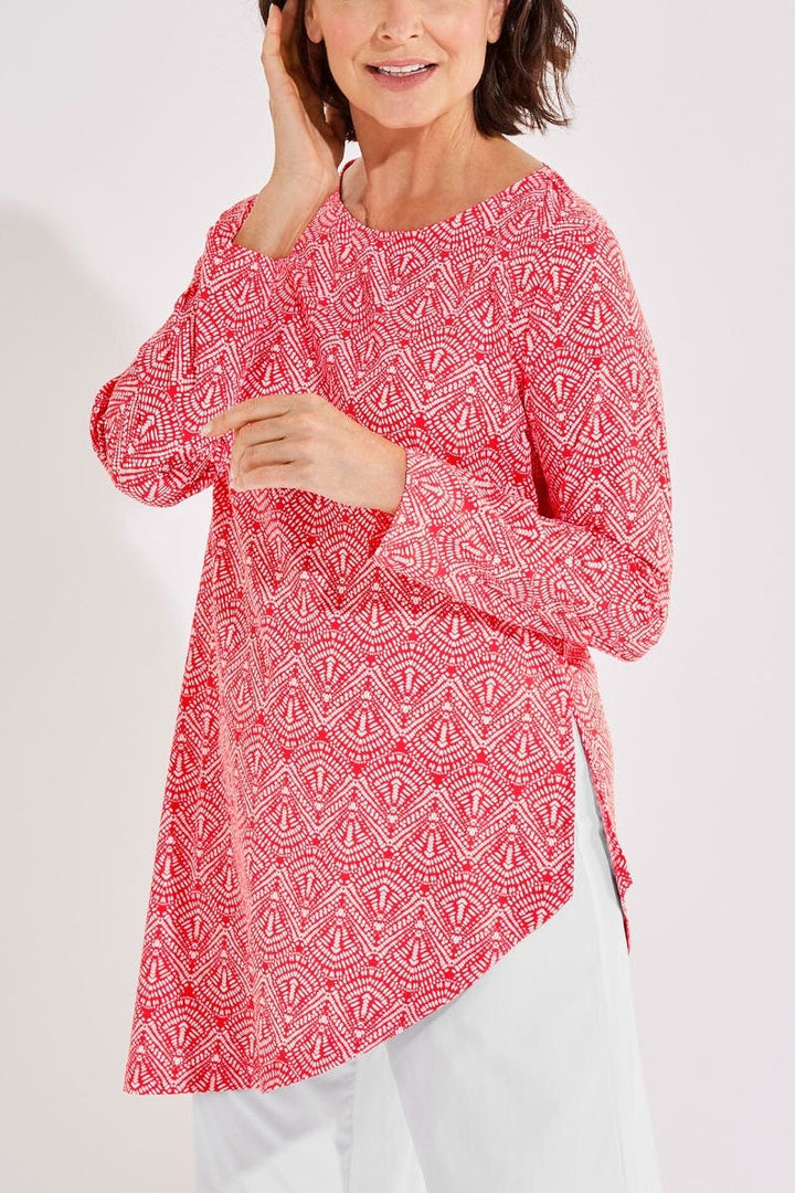 Women's Felanti Fashion Tunic Top | Radiant Coral Alluvia