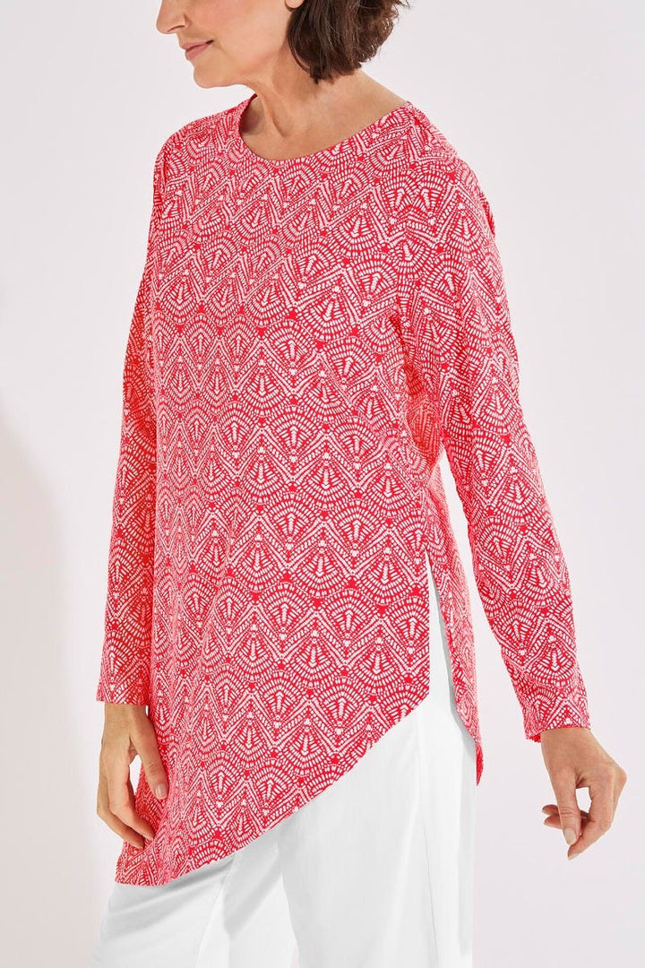 Women's Felanti Fashion Tunic Top | Radiant Coral Alluvia