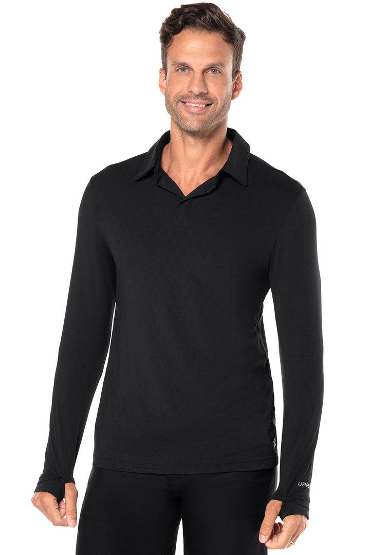 Men's Arobello Golf Polo | Black Diamond Jacquard