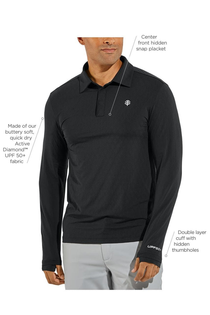 Men's Arobello Golf Polo | Black Diamond Jacquard