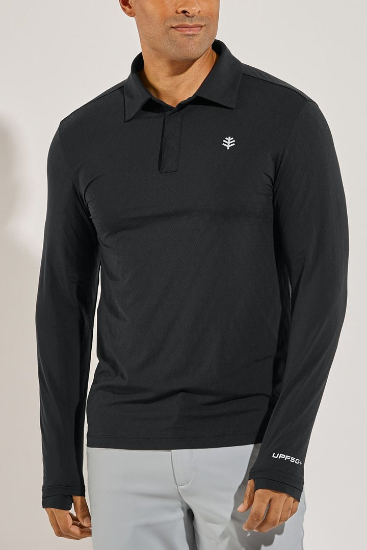 Men's Arobello Golf Polo | Black Diamond Jacquard