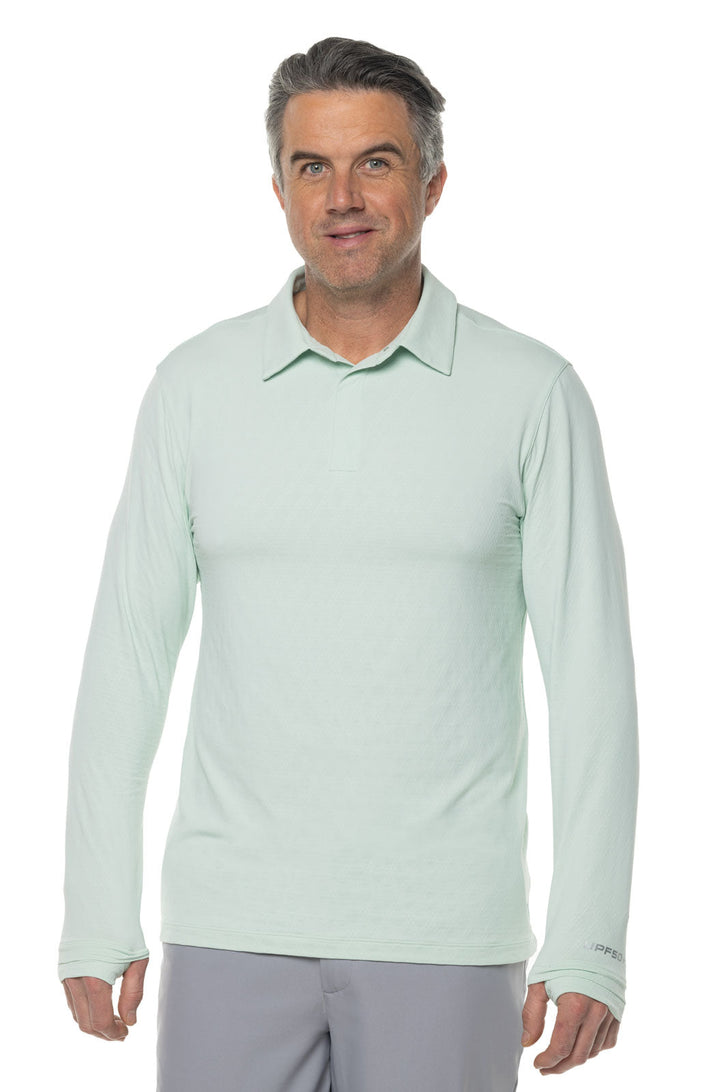 Men's Arobello Golf Polo | Misty Aqua Diamond Jacquard