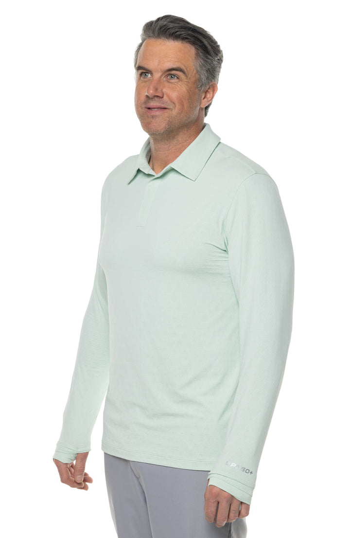 Men's Arobello Golf Polo | Misty Aqua Diamond Jacquard