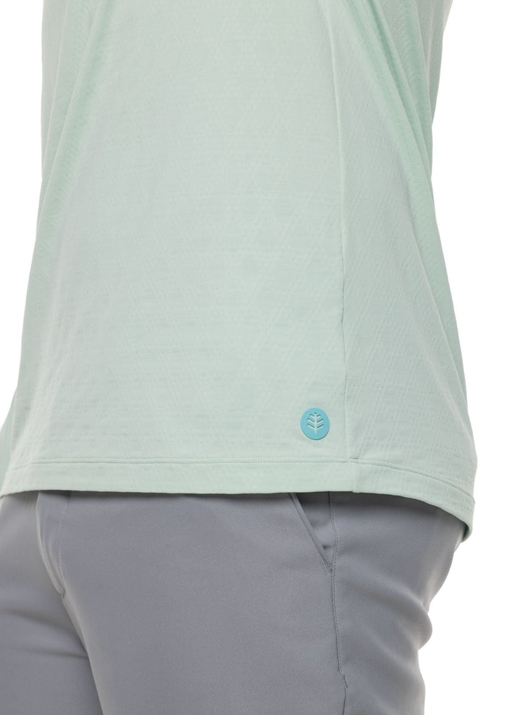 Men's Arobello Golf Polo | Misty Aqua Diamond Jacquard