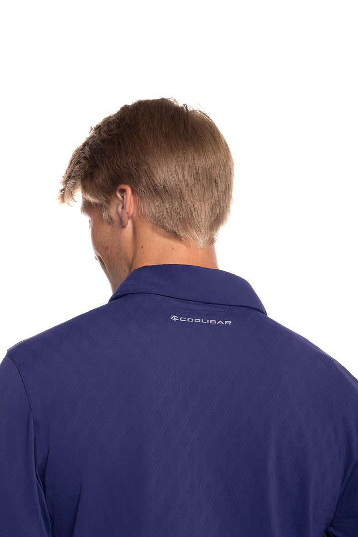 Men's Arobello Golf Polo | Navy Diamond Jacquard