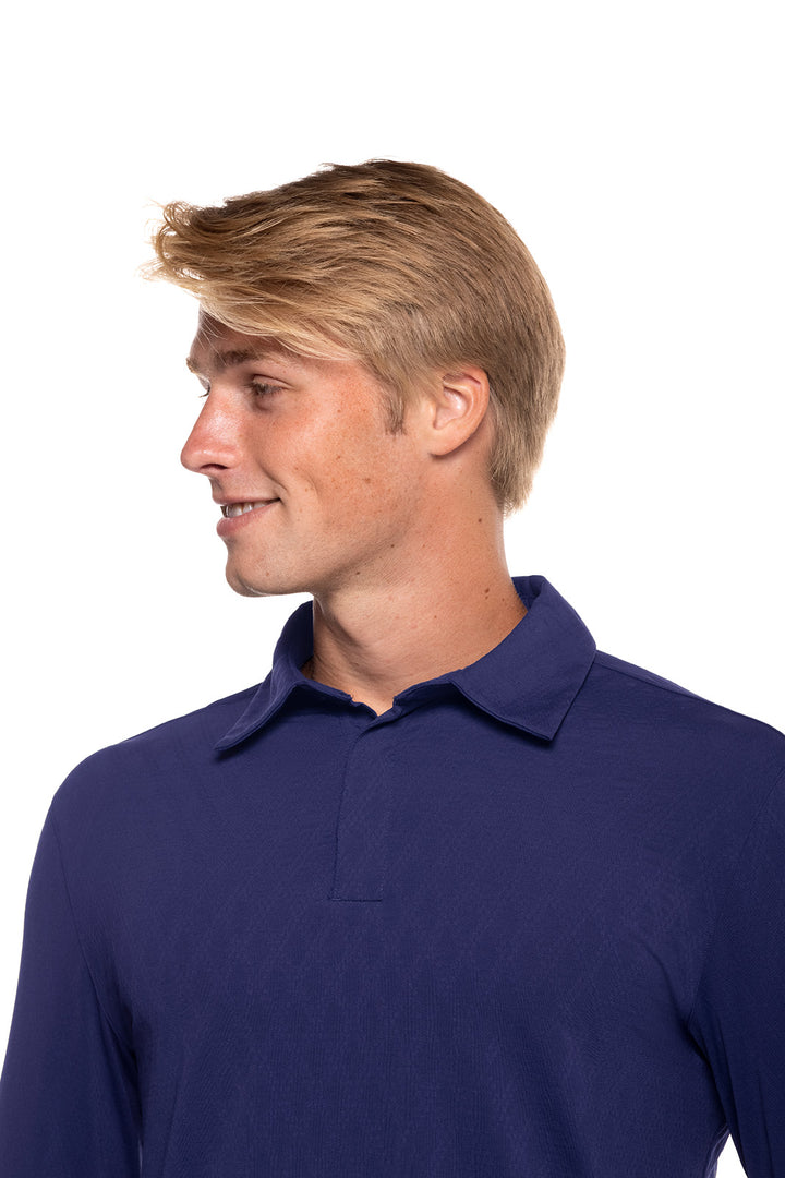 Men's Arobello Golf Polo | Navy Diamond Jacquard