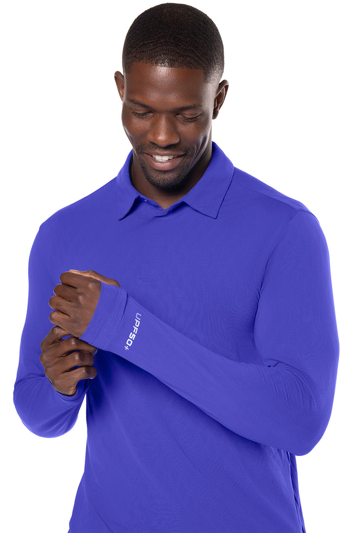 Men's Arobello Golf Polo | Baja Blue Diamond Jacquard