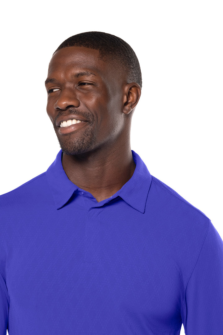 Men's Arobello Golf Polo | Baja Blue Diamond Jacquard