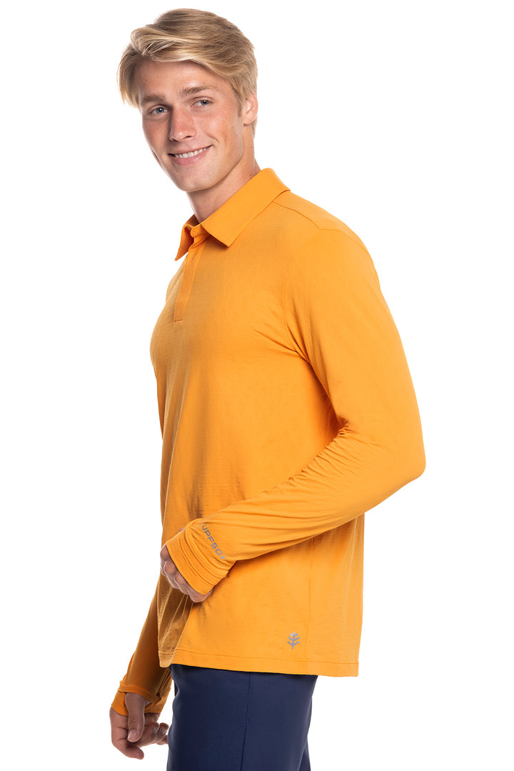 Men's Arobello Golf Polo | Apricot Crush Diamond Jacquard