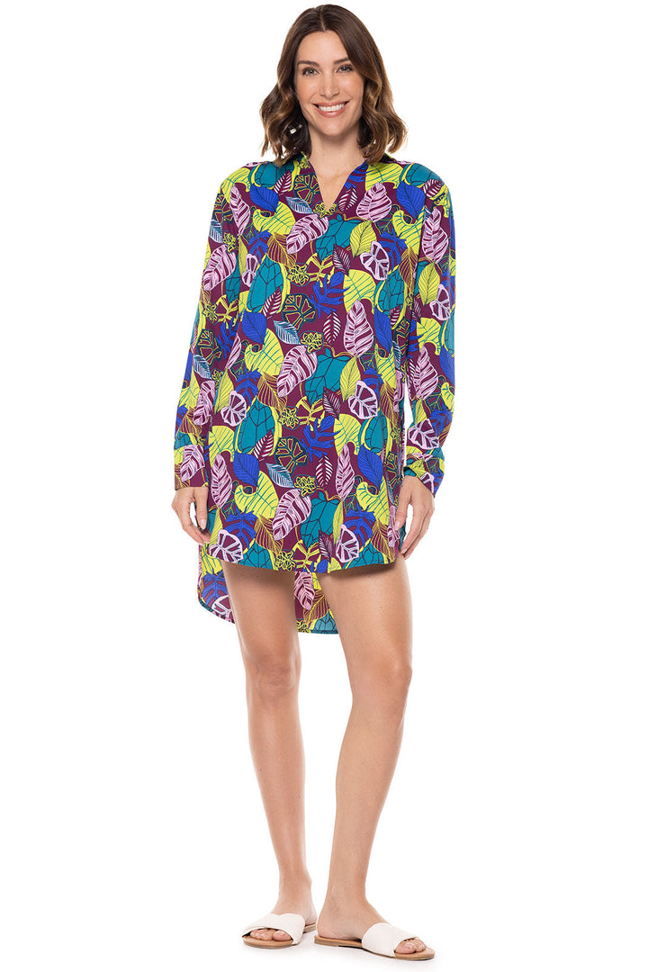 Women's Koesta Cover-Up | Rich Plum Electric Jungle