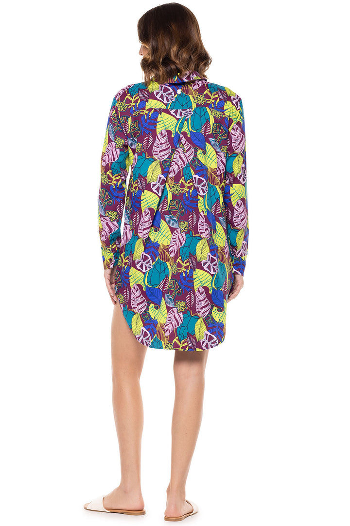 Women's Koesta Cover-Up | Rich Plum Electric Jungle