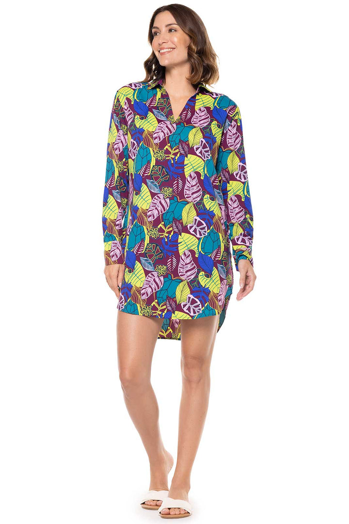 Women's Koesta Cover-Up | Rich Plum Electric Jungle