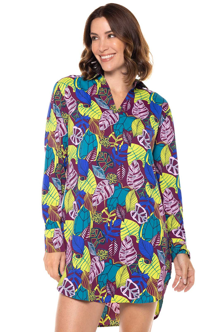 Women's Koesta Cover-Up | Rich Plum Electric Jungle