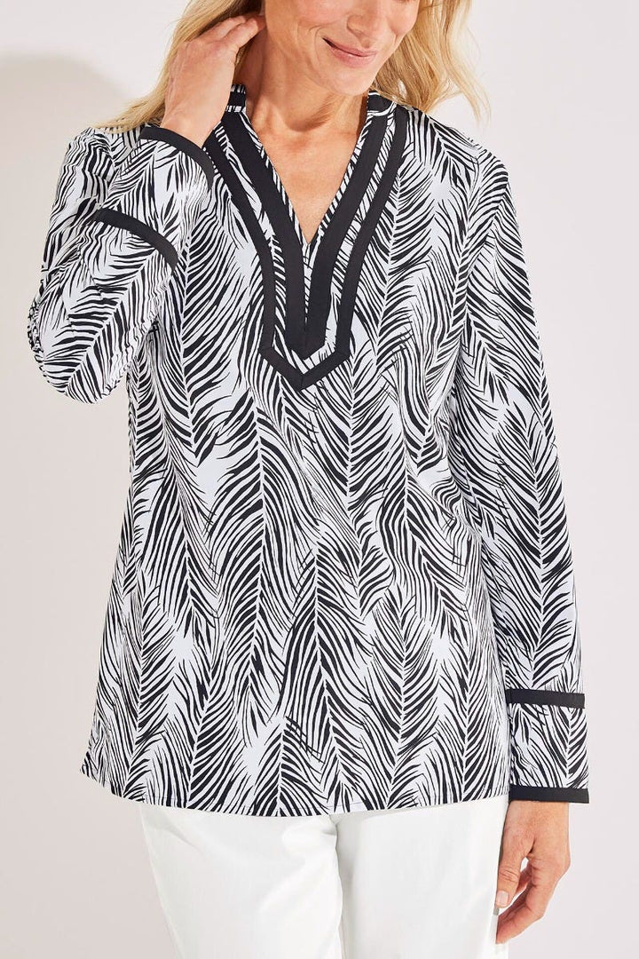 Women's Sampika Tunic Top | Black/White Grand Palm