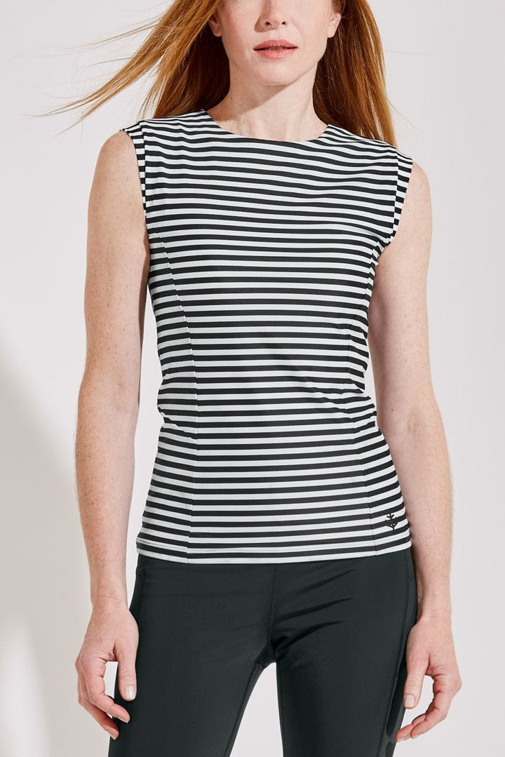 Women's Kaylana Tank Top | White/Black Stripe