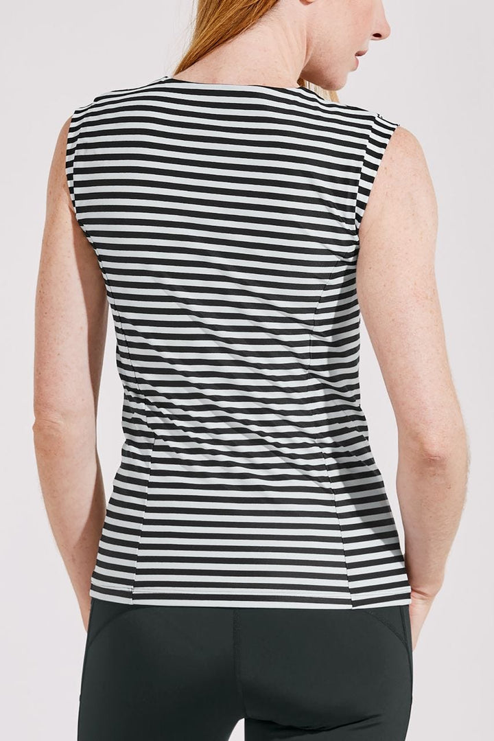 Women's Kaylana Tank Top | White/Black Stripe