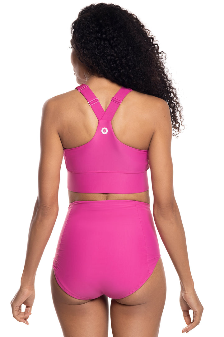 Women's Medley Zip-Up Swim Bra | Magnolia Pink Colorblock