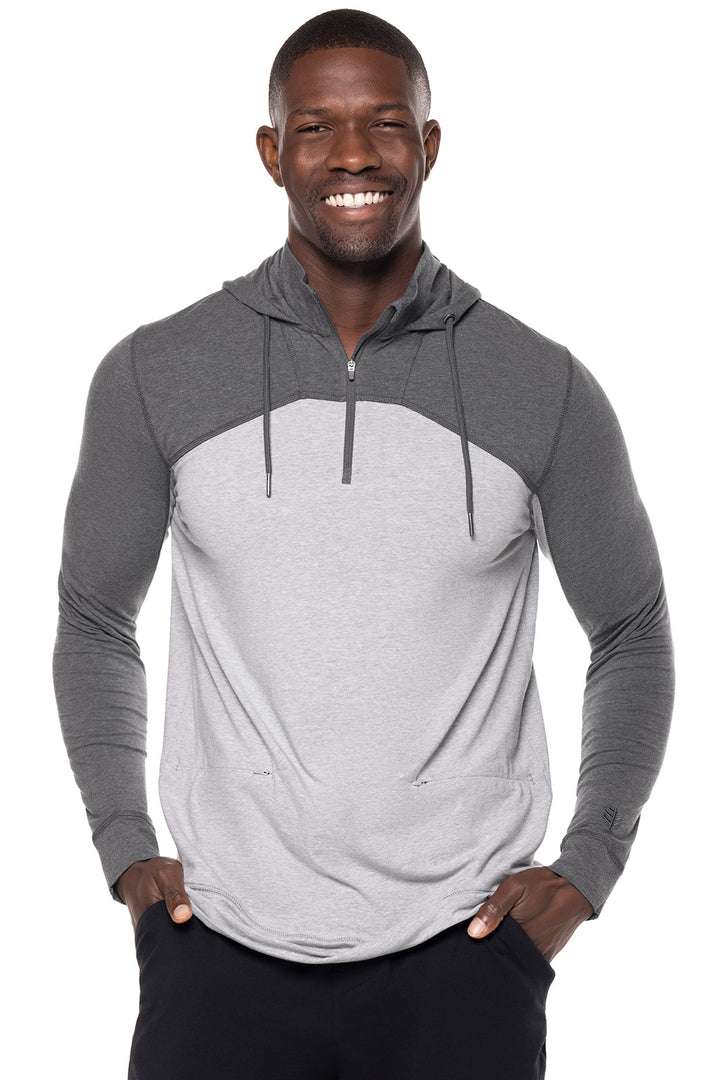 Men's LumaLeo Quarter-Zip Hoodie | Grey Colorblock